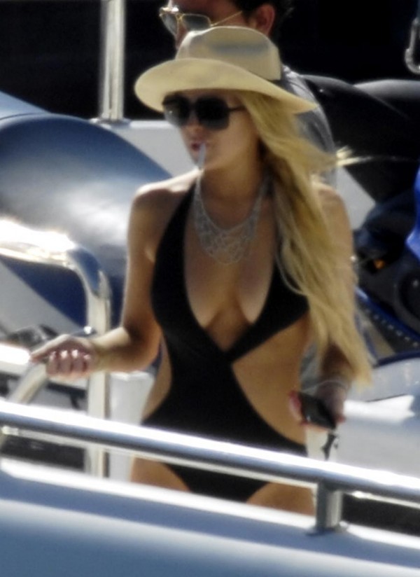 Lindsay Lohan black bikini