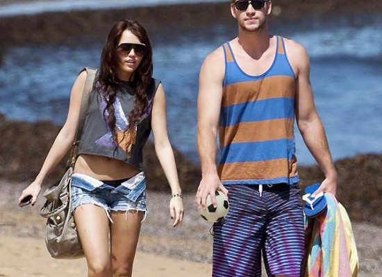 Miley Cyrus on the beach Miley Cyrus on the beach