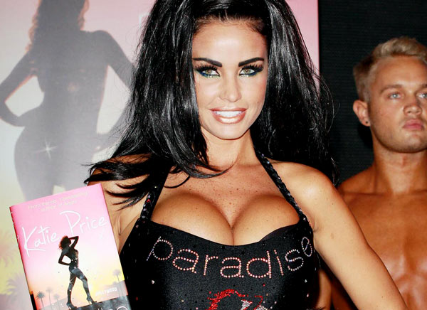 Here is Katie Price launching a book the way any self respecting author 