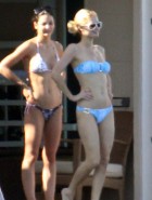 Paris Hilton blue bikini
