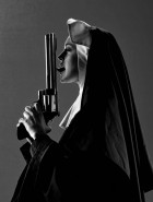 Lindsay Lohan licking gun