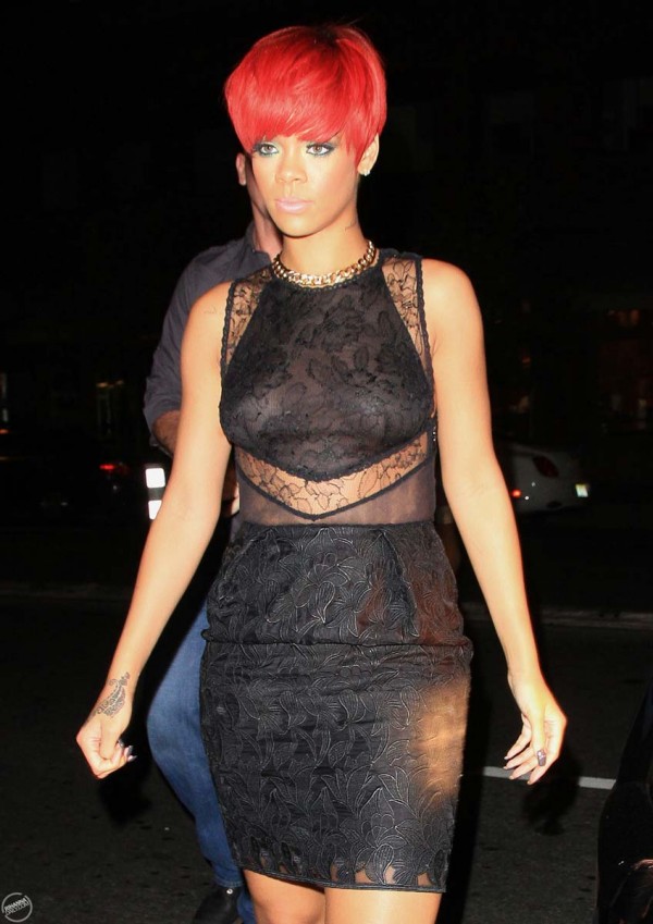 Rihanna see thru dress
