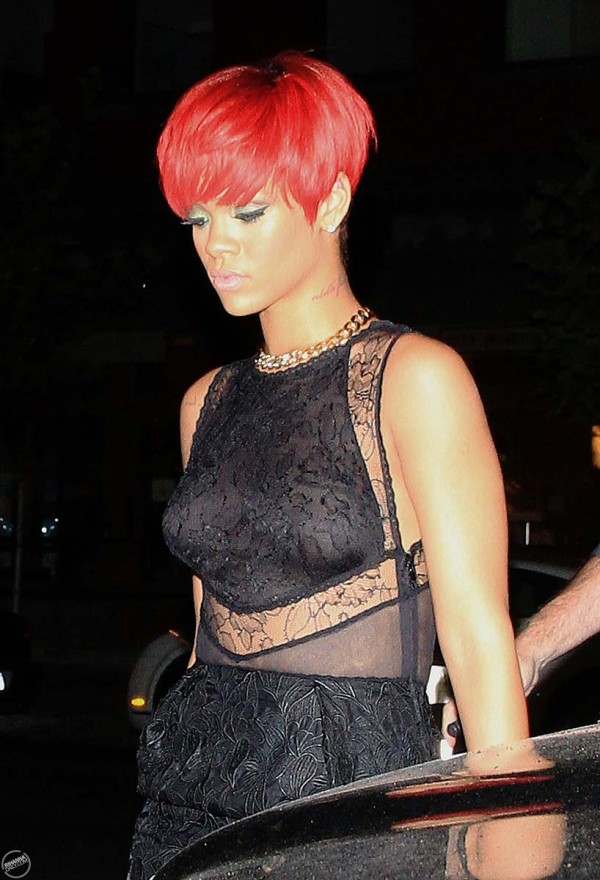 Rihanna see thru dress
