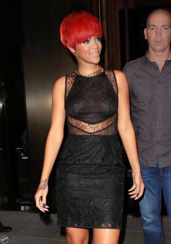 Rihanna see thru dress