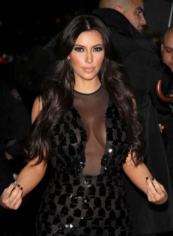 Kim Kardashian see through cleavage