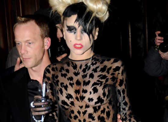 Lady Gaga topless see through