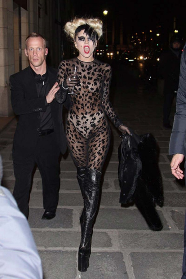 Lady Gaga topless see through