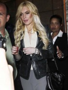 Lindsay Lohan braless cleavage