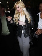 Lindsay Lohan braless cleavage