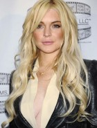Lindsay Lohan braless cleavage