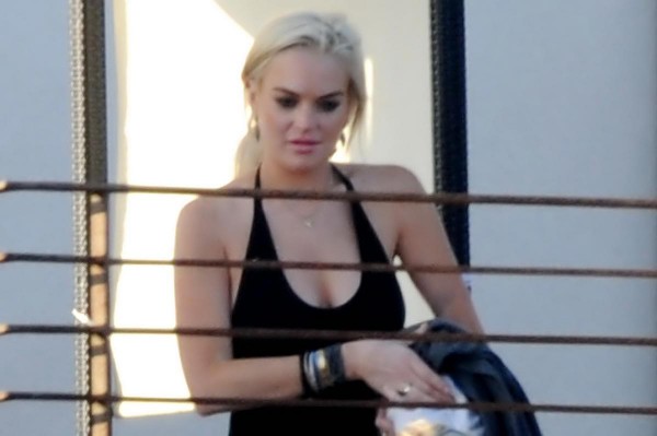 Lindsay Lohan rooftop cleavage