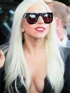 Lady Gaga braless cleavage