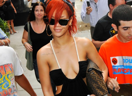 Rihanna braless cleavage