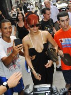 Rihanna braless cleavage