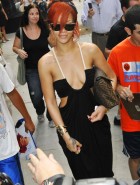 Rihanna braless cleavage