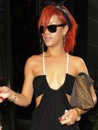 Rihanna braless cleavage