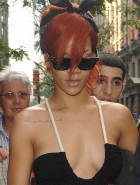 Rihanna braless cleavage