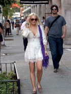 Lindsay Lohan cleavage white