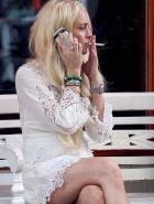 Lindsay Lohan cleavage white