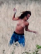 Rihanna topless filming music video