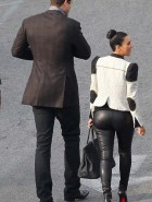 Kim Kardashian leather booty