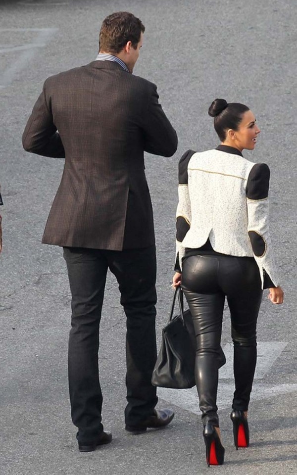 Kim Kardashian leather booty
