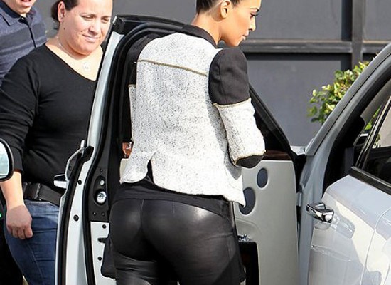 Kim Kardashian leather booty