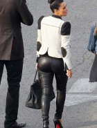 Kim Kardashian leather booty