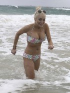 Lindsay Lohan bikini nipple slip