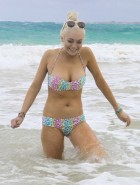Lindsay Lohan bikini nipple slip