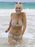 Lindsay Lohan bikini nipple slip