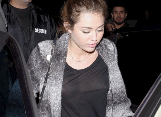 Yes this is the first time we see Miley wearing see through top and no bra 