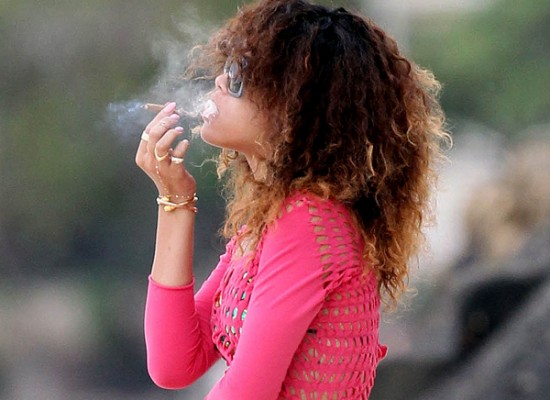Rihanna smoking