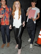 Lindsay Lohan leather