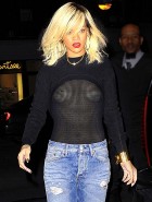Rihanna see through top