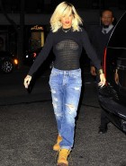 Rihanna see through top