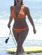 Kim Kardashian orange bikini