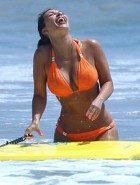 Kim Kardashian orange bikini