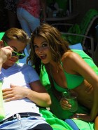 Maria Menounos green bikini