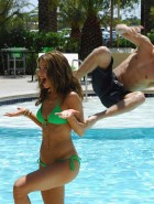 Maria Menounos green bikini