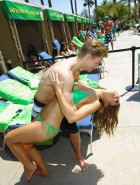 Maria Menounos green bikini