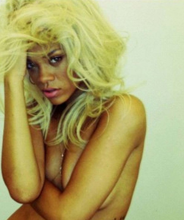 Rihanna topless covered