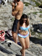 Kelly Brook blue bikini