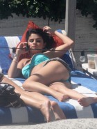 Selena Gomez blue bikini