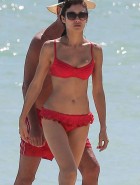 Olga Kurylenko red bikini