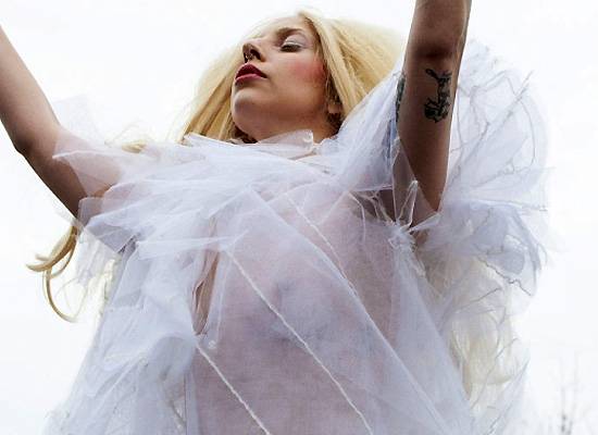 Lady Gaga nipples in see through dress