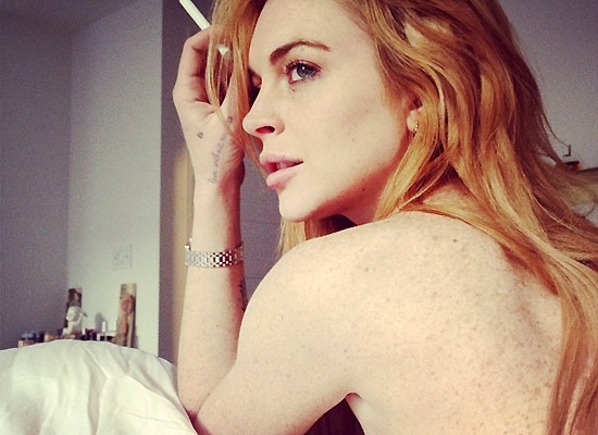Lindsay Lohan topless Instagram