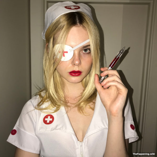 Elle Fanning sexy nurse