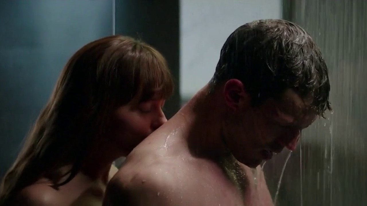 Dakota Johnson and Jamie Dornan behind the shower glass, Fifty Shades Freed (2018)