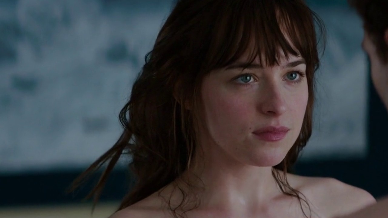 Dakota Johnson as Anastasia Steele, Fifty Shades of Grey bath scene (2015)